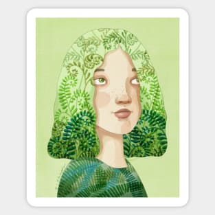 Fern Girl Sticker